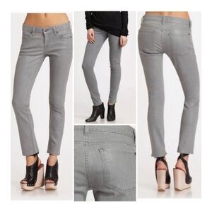 VINCE Waxed Crop Gray Skinny Jeans